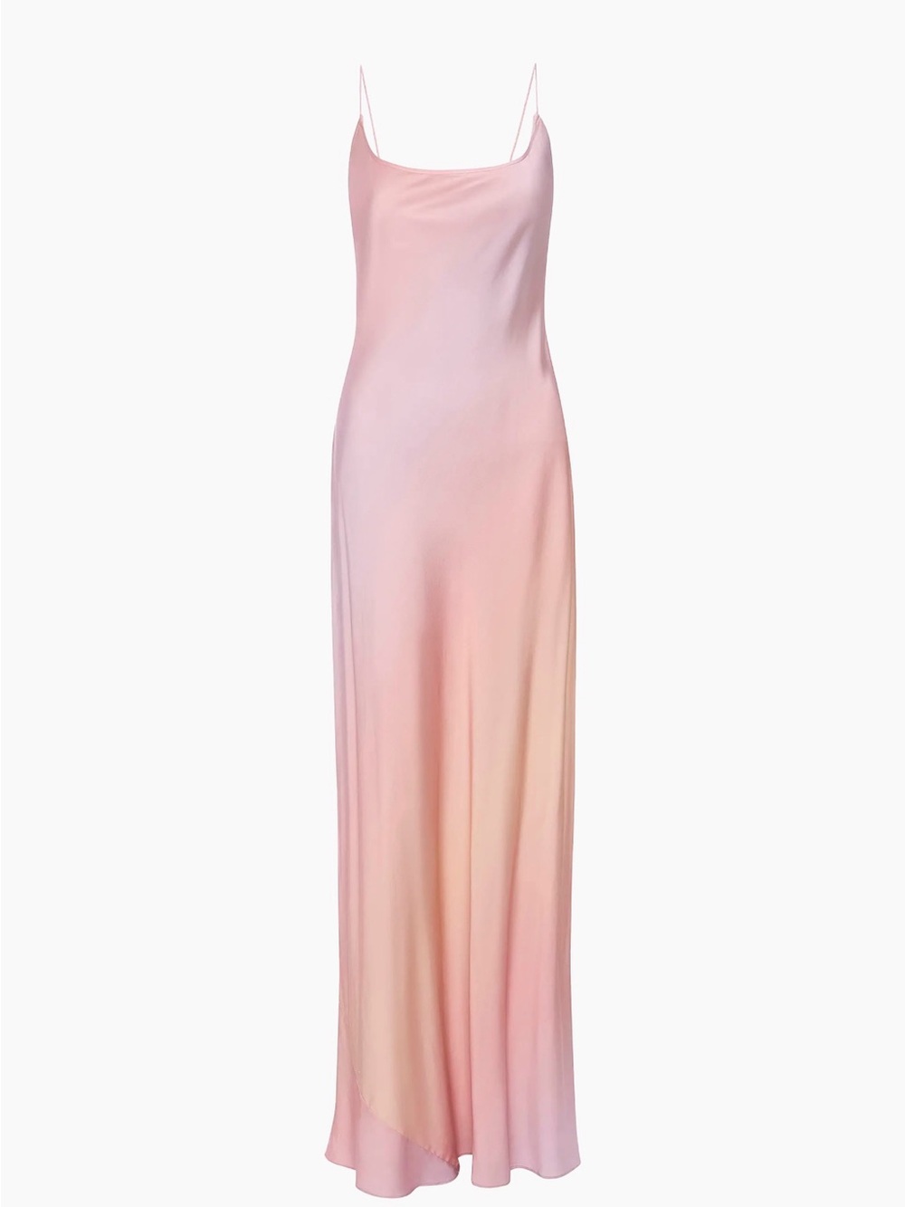 Good American Satin Slip Maxi Dress Sunset Gradient Ombre Medium